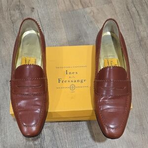 Ines de la Fressange Women's Brown Leather Loafers!